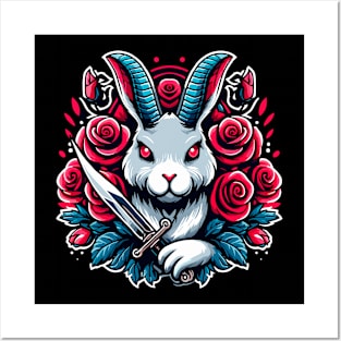 Evil rabbit from wonderland Posters and Art